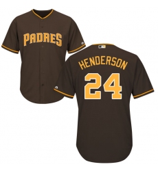 Men's Majestic San Diego Padres #24 Rickey Henderson Replica Brown Alternate Cool Base MLB Jersey