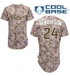 Men's Majestic San Diego Padres #24 Rickey Henderson Replica Camo Alternate 2 Cool Base MLB Jersey