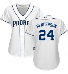 Women's Majestic San Diego Padres #24 Rickey Henderson Authentic White Home Cool Base MLB Jersey