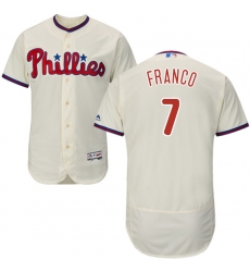Men's Majestic Philadelphia Phillies #7 Maikel Franco Cream Alternate Flex Base Authentic Collection MLB Jersey