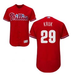 Men's Majestic Philadelphia Phillies #29 John Kruk Red Alternate Flex Base Authentic Collection MLB Jersey