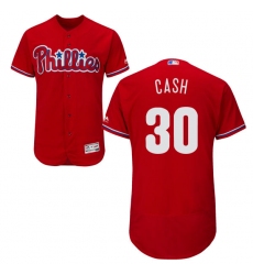 Men's Majestic Philadelphia Phillies #30 Dave Cash Red Alternate Flex Base Authentic Collection MLB Jersey