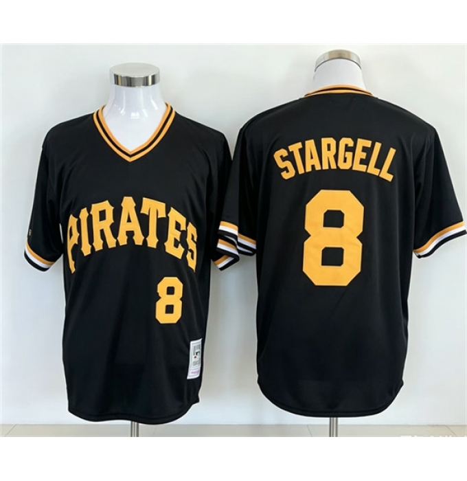 Men's Pittsburgh Pirates #8 Willie Stargell Black Stitched Jersey