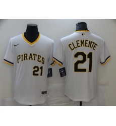 Men's Nike Pittsburgh Pirates #21 Roberto Clemente White Flexbase Authentic Jersey