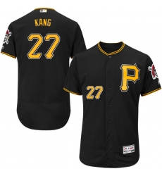 Men's Majestic Pittsburgh Pirates #27 Jung-ho Kang Black Alternate Flex Base Authentic Collection MLB Jersey