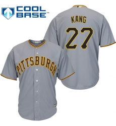 Men's Majestic Pittsburgh Pirates #27 Jung-ho Kang Replica Grey Road Cool Base MLB Jersey