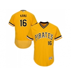 Men's Pittsburgh Pirates #16 Jung-ho Kang Gold Alternate Flex Base Authentic Collection Baseball Jersey