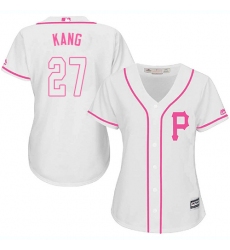 Women's Majestic Pittsburgh Pirates #27 Jung-ho Kang Authentic White Fashion Cool Base MLB Jersey