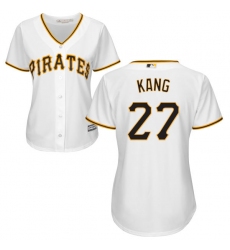 Women's Majestic Pittsburgh Pirates #27 Jung-ho Kang Replica White Home Cool Base MLB Jersey