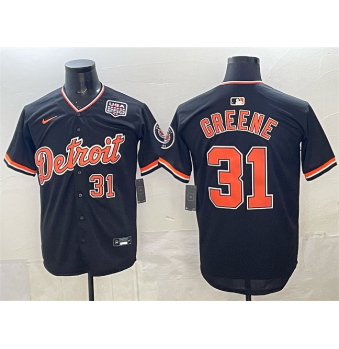 Men's Detroit Tigers #31 Riley Greene Navy 2026 Alternate USA 250 Vapor Premier Limited Stitched Baseball Jersey