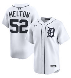 Men's Detroit Tigers #52 Troy Melton White 2024 Home Limited Stitched Baseball Jersey