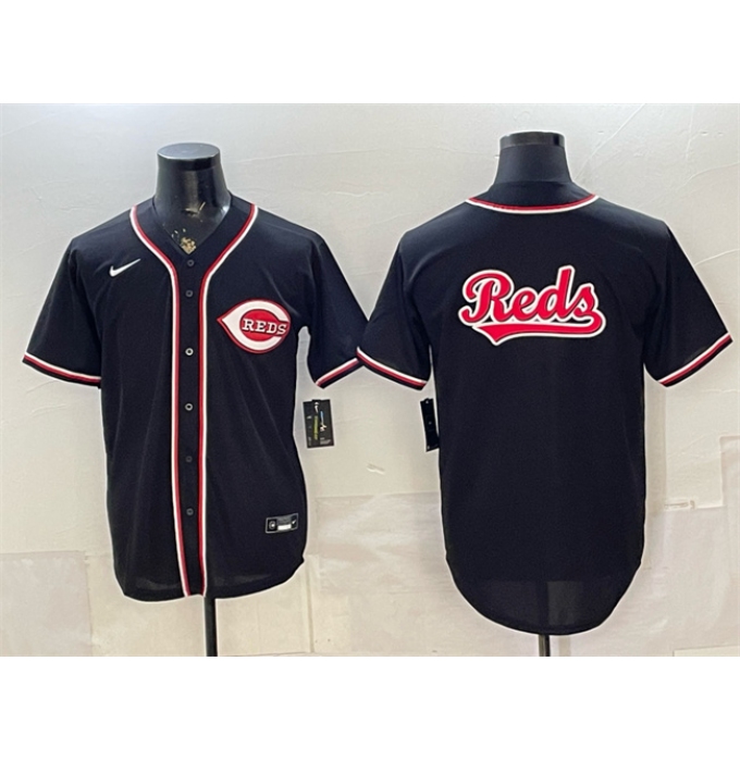 Men's Cincinnati Reds Team Big Logo 2026 Fashion Replica Black Out Stitched Baseball Jersey