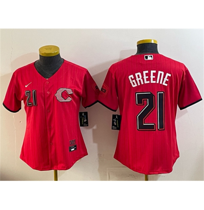 Women's Cincinnati Reds #21 Hunter Greene Red 2026 City Connect Stadium Stitched Baseball Jersey(Run Small)