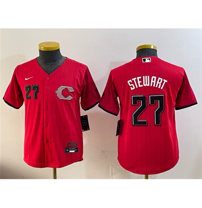 Women's Cincinnati Reds #27 Sal Stewart Red 2026 City Connect Stadium Stitched Baseball Jersey(Run Small)