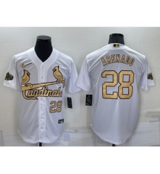 Men's St Louis Cardinals #28 Nolan Arenado Number White 2022 All Star Stitched Cool Base Nike Jersey