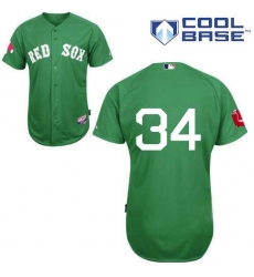 Men's Majestic Boston Red Sox #34 David Ortiz Authentic Green Cool Base MLB Jersey