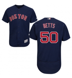 Men's Majestic Boston Red Sox #50 Mookie Betts Navy Blue Alternate Flex Base Authentic Collection MLB Jersey