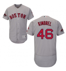 Men's Majestic Boston Red Sox #46 Craig Kimbrel Grey Road Flex Base Authentic Collection 2018 World Series Champions MLB Jersey