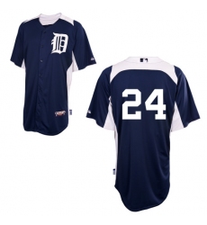 Men's Majestic Detroit Tigers #24 Miguel Cabrera Replica Navy Blue 2011 Home Cool Base BP MLB Jersey