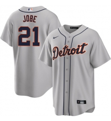 Men's Detroit Tigers #21 Jackson Jobe Gray Cool Base Stitched Baseball Jersey
