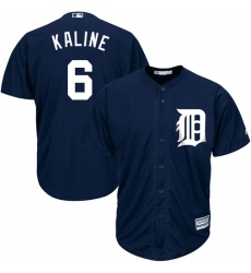 Youth Majestic Detroit Tigers #6 Al Kaline Replica Navy Blue Alternate Cool Base MLB Jersey