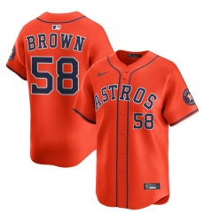 Men's Houston Astros #58 Hunter Brown Orange 2025 Alternate Limited Stitched Baseball Jersey