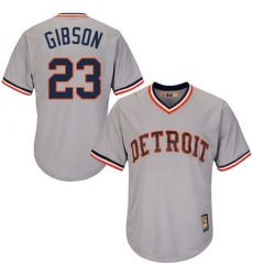 Men's Majestic Detroit Tigers #23 Kirk Gibson Authentic Grey Cooperstown MLB Jersey