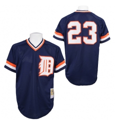 Men's Mitchell and Ness Detroit Tigers #23 Kirk Gibson Replica Blue Throwback MLB Jersey
