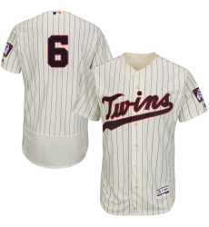 Men's Majestic Minnesota Twins #6 Tony Oliva Authentic Cream Alternate Flex Base Authentic Collection MLB Jersey