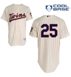 Women's Majestic Minnesota Twins #25 Byron Buxton Authentic Cream Alternate Cool Base MLB Jersey