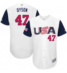 Men's USA Baseball Majestic #47 Sam Dyson White 2017 World Baseball Classic Authentic Team Jersey