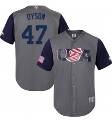 Youth USA Baseball Majestic #47 Sam Dyson Gray 2017 World Baseball Classic Replica Team Jersey