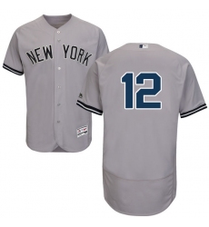 Men's Majestic New York Yankees #12 Wade Boggs Grey Road Flex Base Authentic Collection MLB Jersey