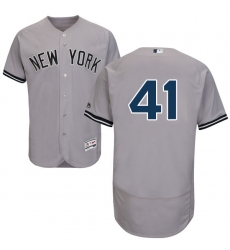 Men's Majestic New York Yankees #41 Randy Johnson Grey Road Flex Base Authentic Collection MLB Jersey