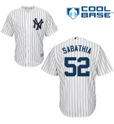 Youth Majestic New York Yankees #52 C.C. Sabathia Replica White Home MLB Jersey