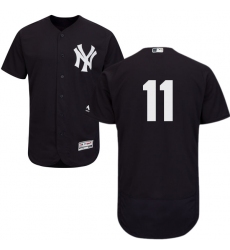 Men's Majestic New York Yankees #11 Brett Gardner Navy Blue Alternate Flex Base Authentic Collection MLB Jersey