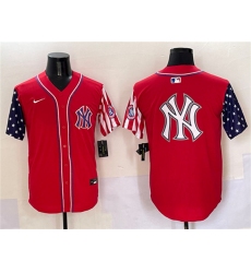 Men's New York Yankees Team Big Logo Red American Style Limited Stitched Baseball Jersey