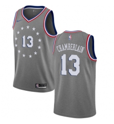 Men's Nike Philadelphia 76ers #13 Wilt Chamberlain Swingman Gray NBA Jersey - City Edition