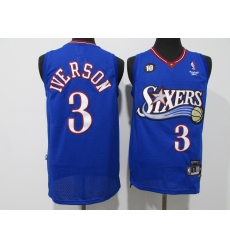 Men's Philadelphia 76ers #3 Dana Barros Blue Swingman Basketball Jersey