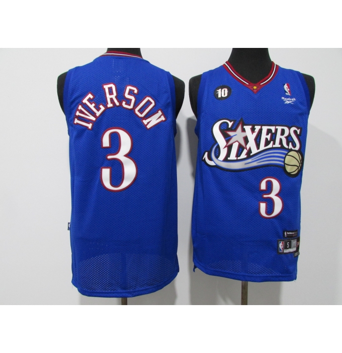 Men's Philadelphia 76ers #3 Dana Barros Blue Swingman Basketball Jersey