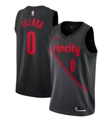 Youth Nike Portland Trail Blazers #0 Damian Lillard Swingman Black NBA Jersey - 2018 19 City Edition