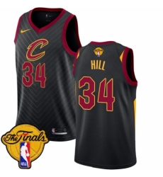 Women's Nike Cleveland Cavaliers #34 Tyrone Hill Swingman Black 2018 NBA Finals Bound NBA Jersey Statement Edition