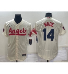 Men's Los Angeles Angels #14 Tyler Wade Cream 2022 City Connect Flex Base Stitched Jersey