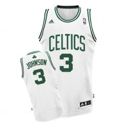 Men's Adidas Boston Celtics #3 Dennis Johnson Swingman White Home NBA Jersey