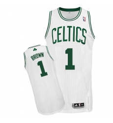 Men's Adidas Boston Celtics #1 Walter Brown Authentic White Home NBA Jersey
