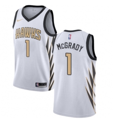 Men's Nike Atlanta Hawks #1 Tracy Mcgrady Swingman White NBA Jersey - City Edition