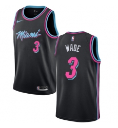 Women's Nike Miami Heat #3 Dwyane Wade Swingman Black NBA Jersey - City Edition