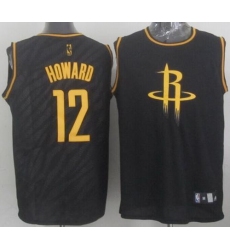 Rockets #12 Dwight Howard Black Precious Metals Fashion Stitched NBA Jersey