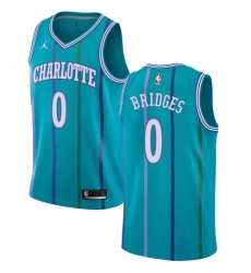 Youth Nike Jordan Charlotte Hornets #0 Miles Bridges Swingman Aqua Hardwood Classics NBA Jersey