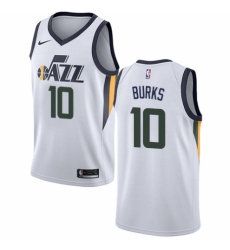 Men's Nike Utah Jazz #10 Alec Burks Authentic NBA Jersey - Association Edition